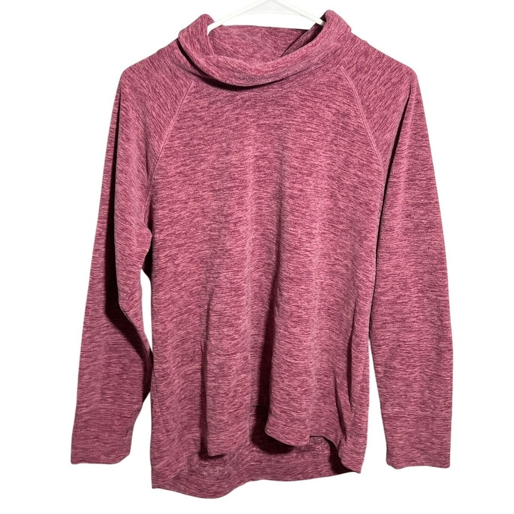 DSG Women's Activewear‎ Top Size L Large Pink Heathered Cowl Neck Long Sleeve